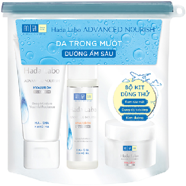 Bộ sản phẩm dưỡng ẩm sâu da trong mướt Hada Labo Advanced Nourish Trial Set