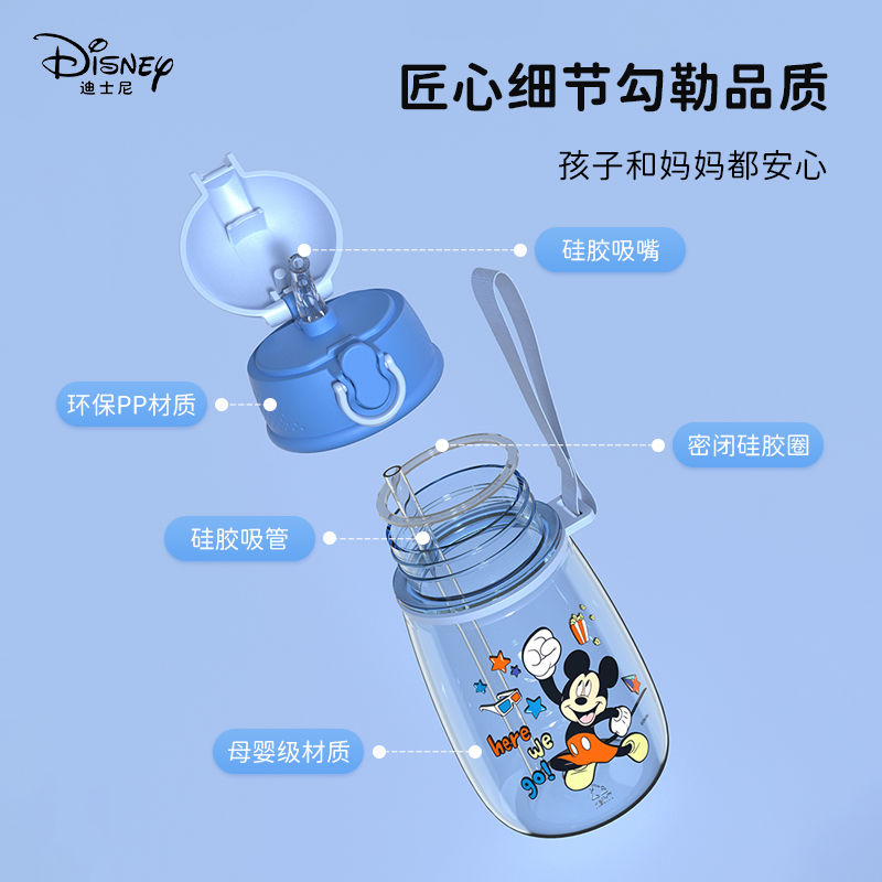 Bình nước ống hút cao cấp tritan Disney Minnie 530ml cho trẻ em 3375