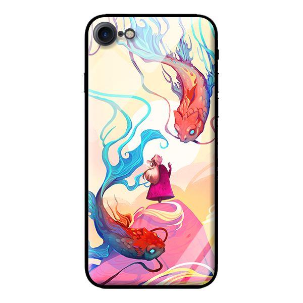 Ốp kính cường lực cho iPhone 8 Cặp Cá Chép - Hàng chính hãng