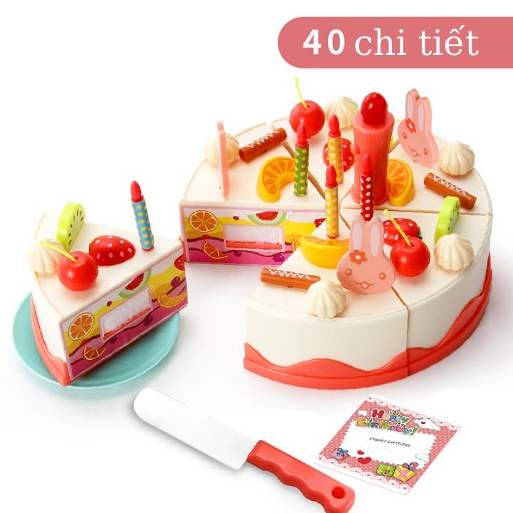 Đồ chơi BÁNH SINH NHẬT có đèn phát sáng, phát nhạc cho bé bằng nhựa PP an toàn làm quà tặng