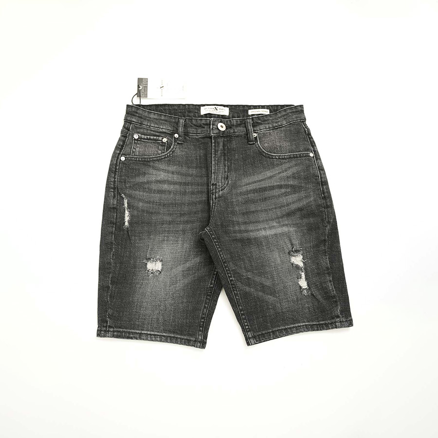 Quần Short Jeans Nam Rách Cao Cấp HUNTER X-RAYS Form slimfit Thun Màu Xám Đậm S65