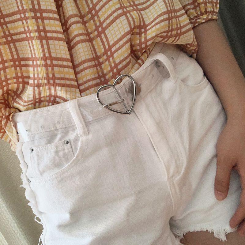 Dây thắt lưng nhựa màu trong suốt có khóa tròn thời trang cho nữ