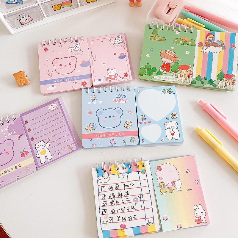 Set sổ tay kèm note giấy ghi chú siêu dễ thương tiện lợi - Note ghi nhớ sổ tay hoạt hình cute - Corgi Shop