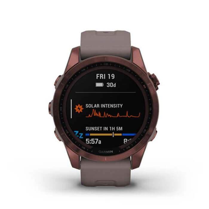 Đồng Hồ Thông Minh Garmin Fenix 7S Sapphire Solar - Dark Bronze Titanium with Shale Gray Band - Hàng Chính Hãng