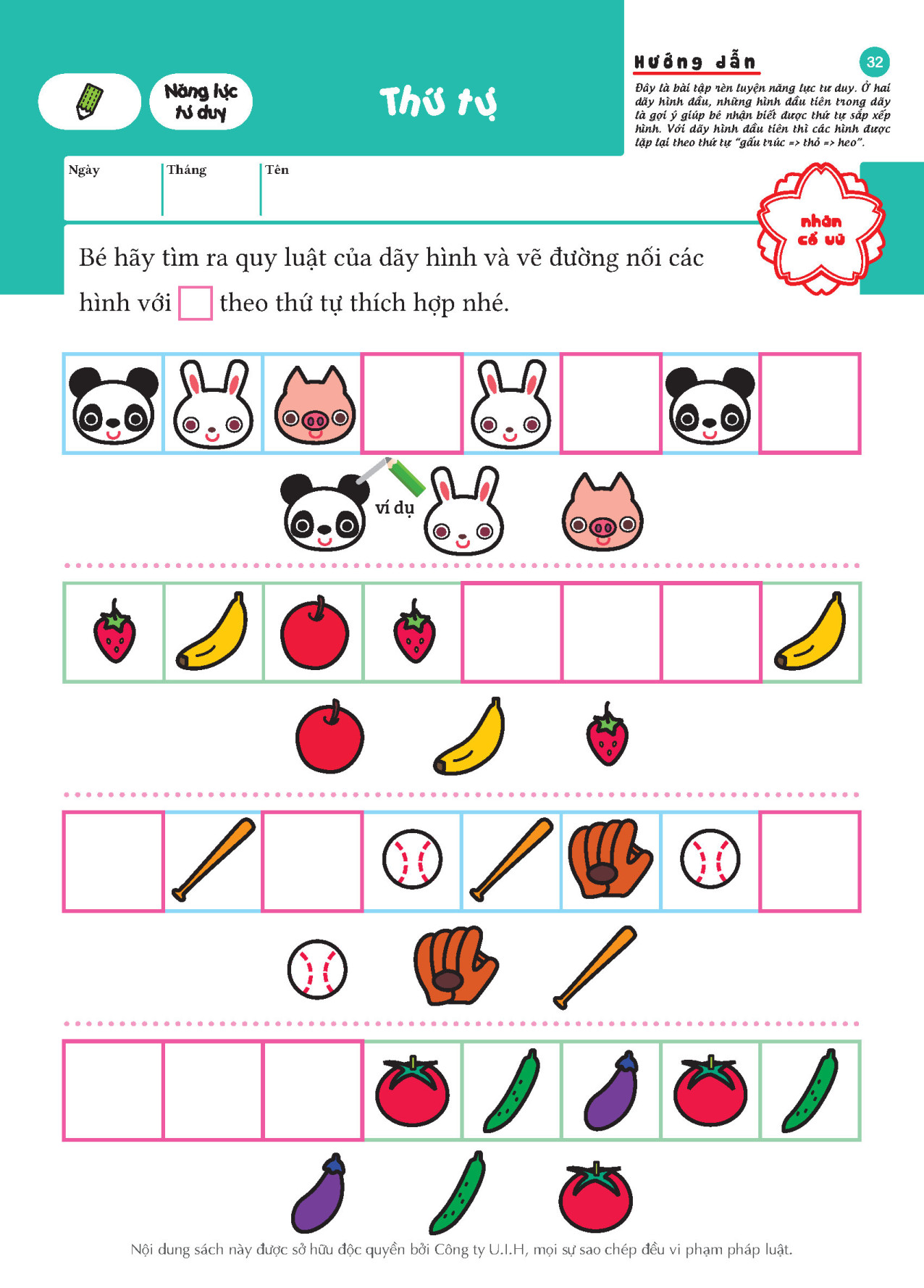 Tư duy (6~7 tuổi) - Giáo dục Nhật Bản - Bộ sách dành cho lứa tuổi nhi đồng - Thích hợp cho trẻ đã có thể thử sức với những bài tập hơi khó