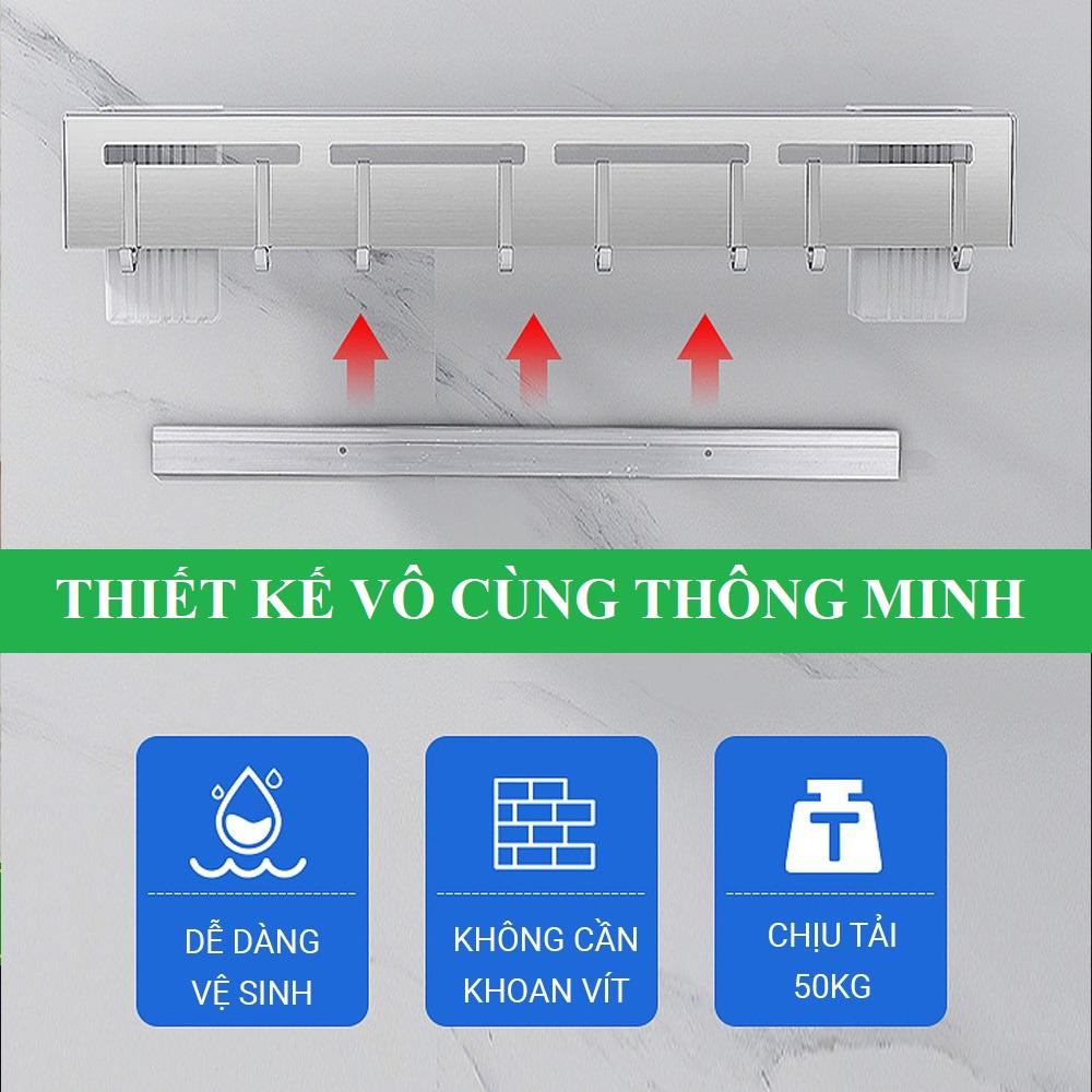 Giá để dao đa năng nhà bếp DoDoDios chất liệu Inox, có ống đựng đũa, thìa tặng thêm miếng dán tường móc treo khăn