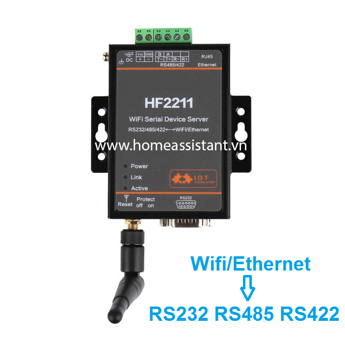 Bộ Định Tuyến Wifi Ethernet RS232 RS485 RS422 Modbus Elfin HF2211 (Hỗ trợ HomeAssistant)