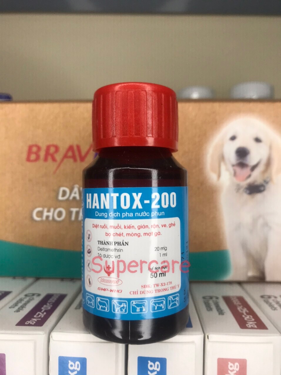 Hantox 200 (Nắp Đỏ) - Ruồi Muỗi Ve Bọ Chét Mạt Gà