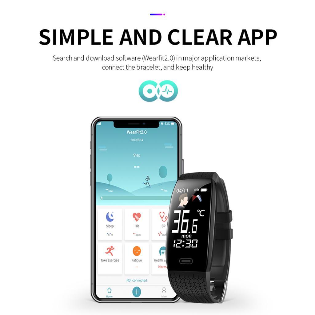 T5 Smart Bracelet Heart Rate Blood pressure Temperature monitor