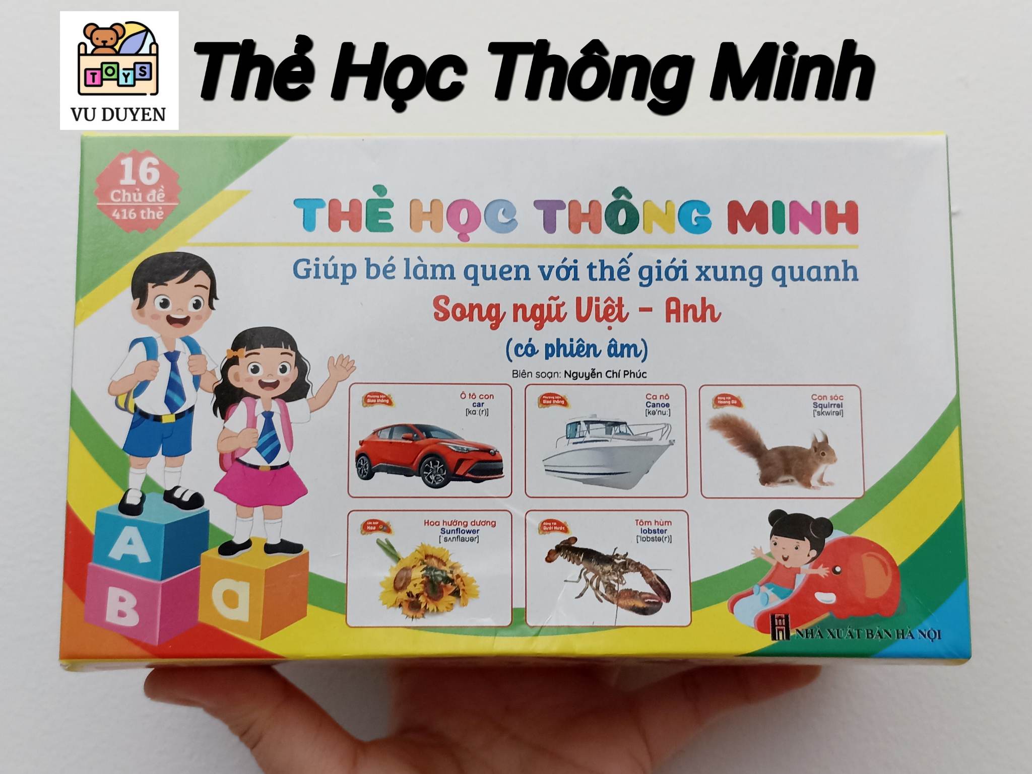 Bộ thẻ học thông minh, thẻ nhận biết 416 thẻ 16 chủ đề song ngữ Anh-Việt theo phương pháp Glenn Doman