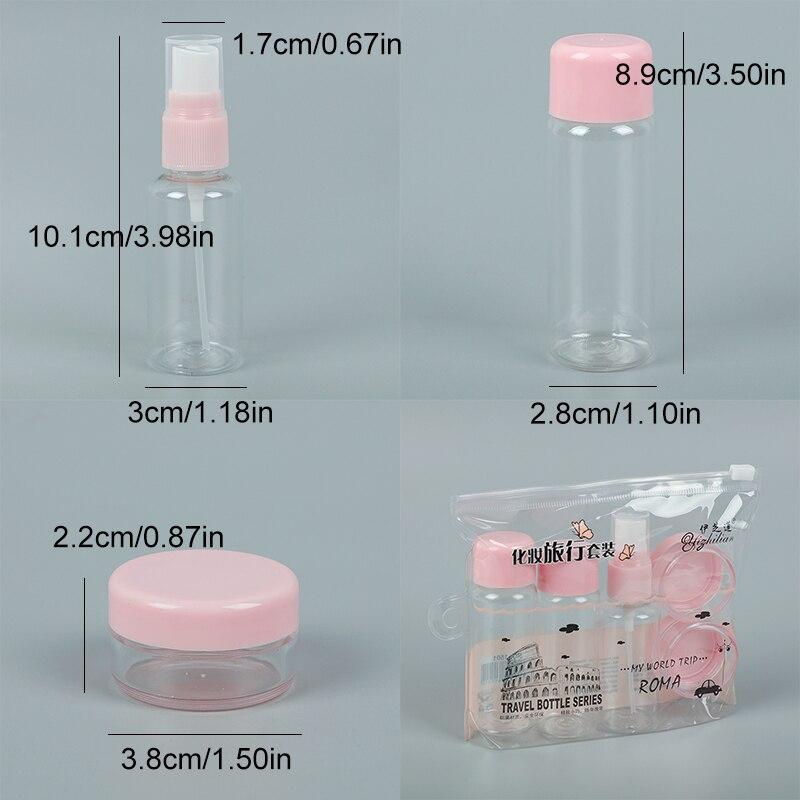 (Hàng Mới Về) Set 5 Chai Nhựa Mini Trong Suốt Đựng Mỹ Phẩm Tiện Dụng Khi Đi Du Lịch