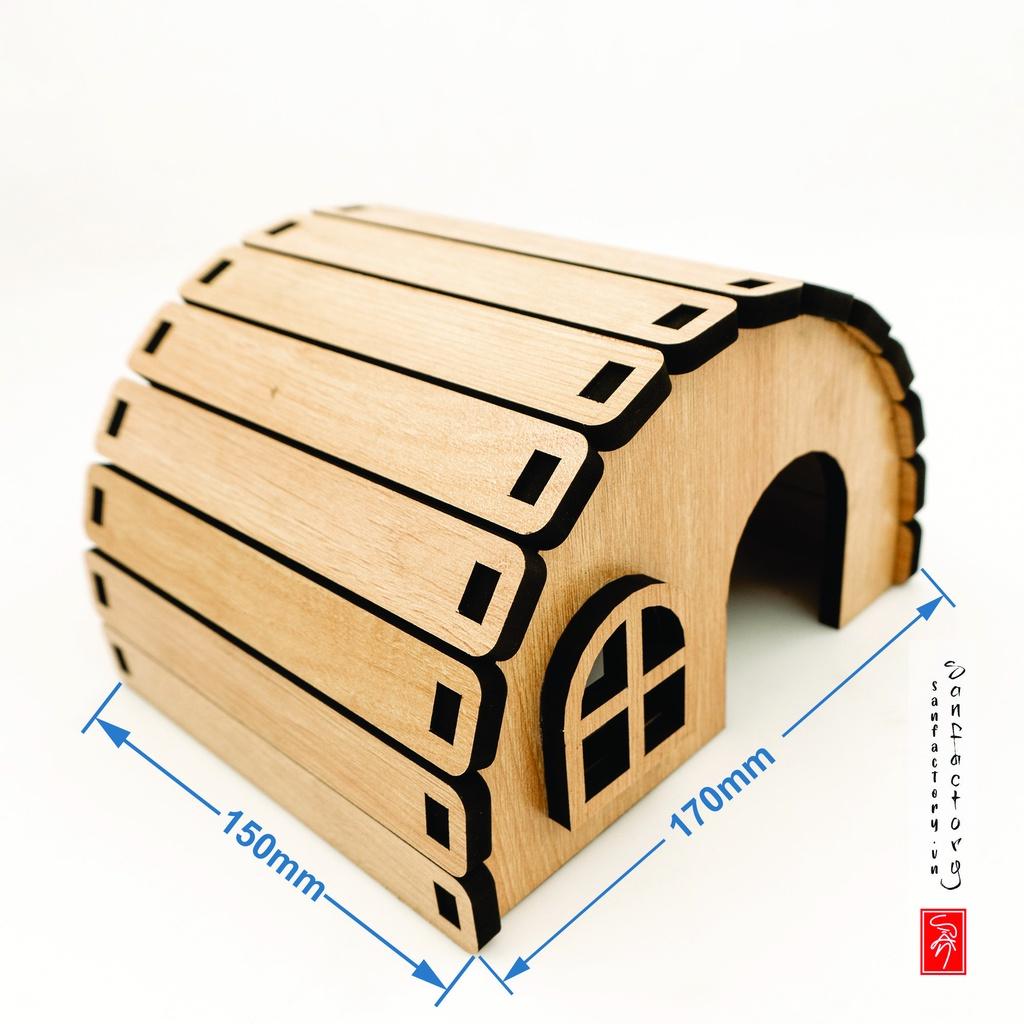 Nhà ở hầm trú ẩn cho chuột Hamster H1, làm bằng gỗ dày cứng cáp lắp ghép dễ dàng