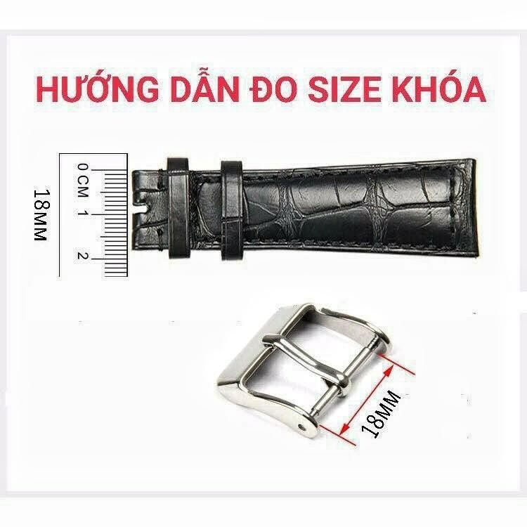 Khóa dây đồng hồ thép không gỉ 316L đúc đặc loại dày bản khóa to