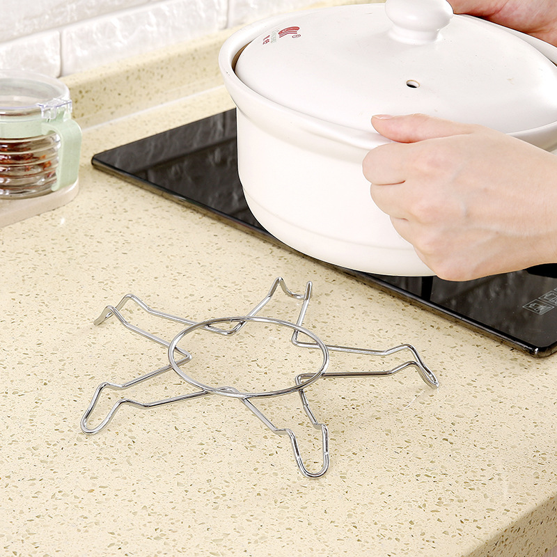 Rế Hấp, Rế Lót Nồi, Chảo Inox Cách Nhiệt Hình Ngôi Sao 5 Cánh 23cm