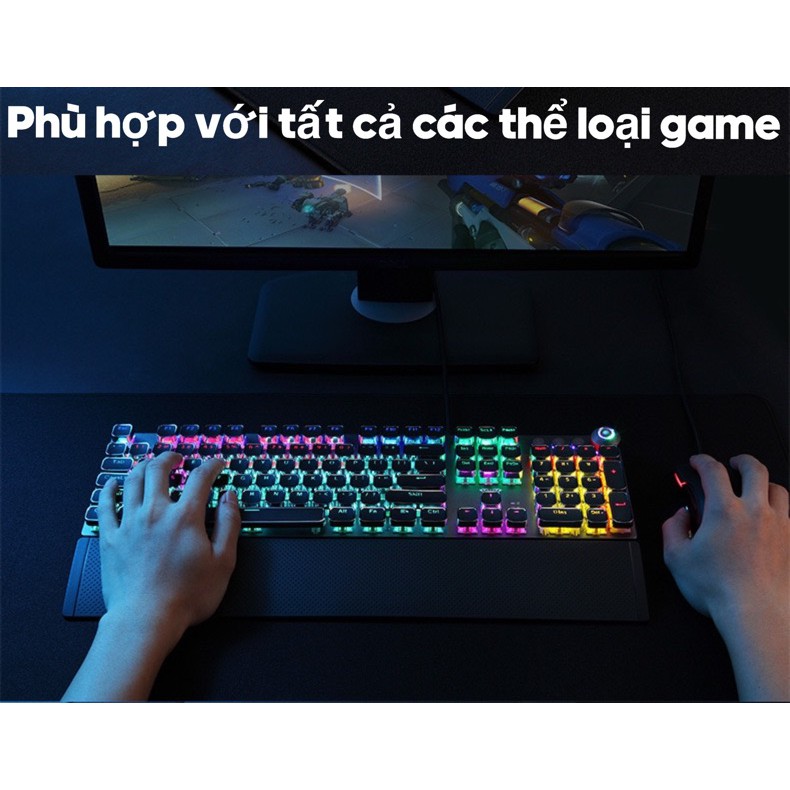 Bàn Phím Cơ Gaming  FZ508 Pro Gamer Blue Switch Có 22 Chế Độ Led Siêu Đẹp Tặn Đế Kê Tay