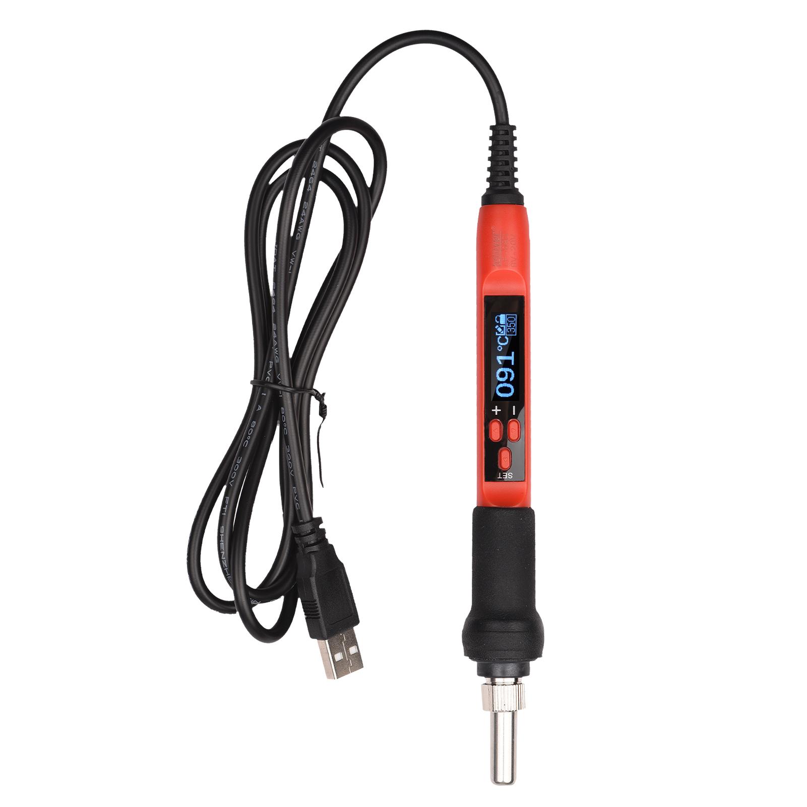 68W USB Digital Display Soldering Iron Mini Portable Welding Tool Adjustable Temperature 200~480℃ Soldering Pen for Electronic Works and Repairs