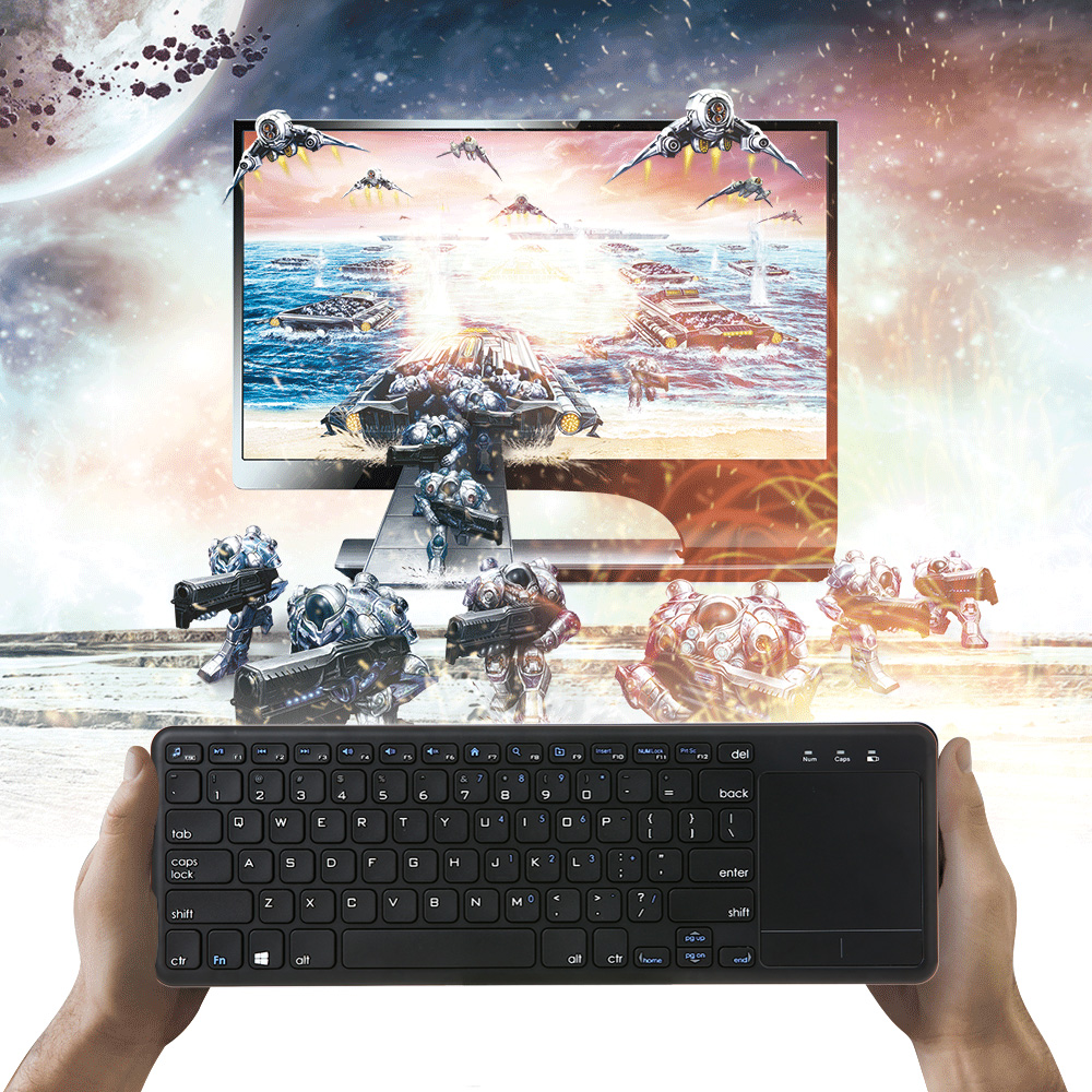 Bàn Phím Touchpad USB Không Dây 2.4g Cảm Ứng Đa Điểm Siêu Mỏng Dành Cho AnDroid TV Thông Minh Máy Tính Xách Tay PC
