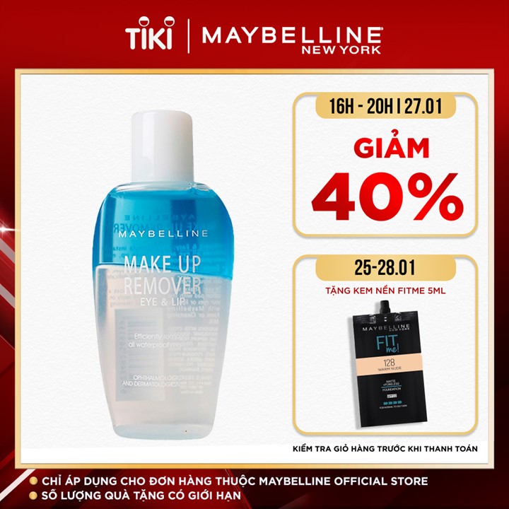 Nước Tẩy Trang Mắt Và Môi Chuyên Dụng 2 lớp Maybelline New York Eye &amp; Lip Makeup Remover 150ml