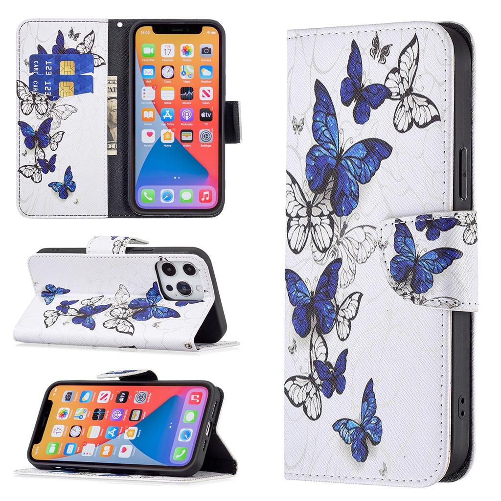 Ốp lưng da nắp gập in hình cho điện thoại Apple IPhone 13 Pro Max 13 Mini
