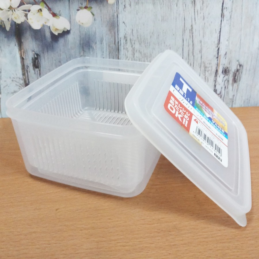 Bộ 03 hộp thực phẩm có giá lót Nakaya 1100ml hàng nội địa Nhật Bản K.230#