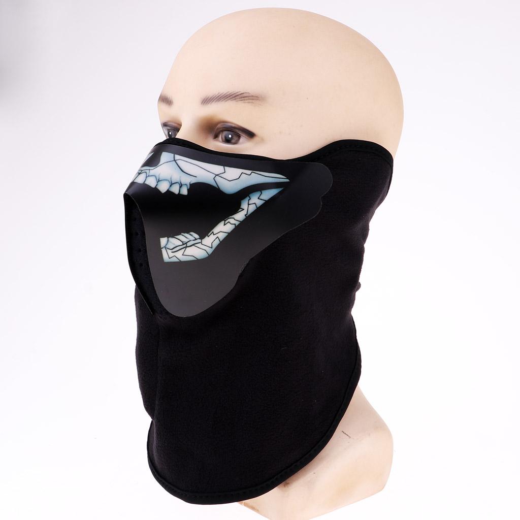 Outdoor Halloween Costume LED Luminous Flashing Light Face Mask Cycling