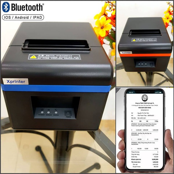 Máy in BLUETOOTH K80 Xprinter XP-N160ii (USB +  BLUETOOTH) in bill , in hóa đơn từ điện thoại và máy tính - Hàng nhập khẩu