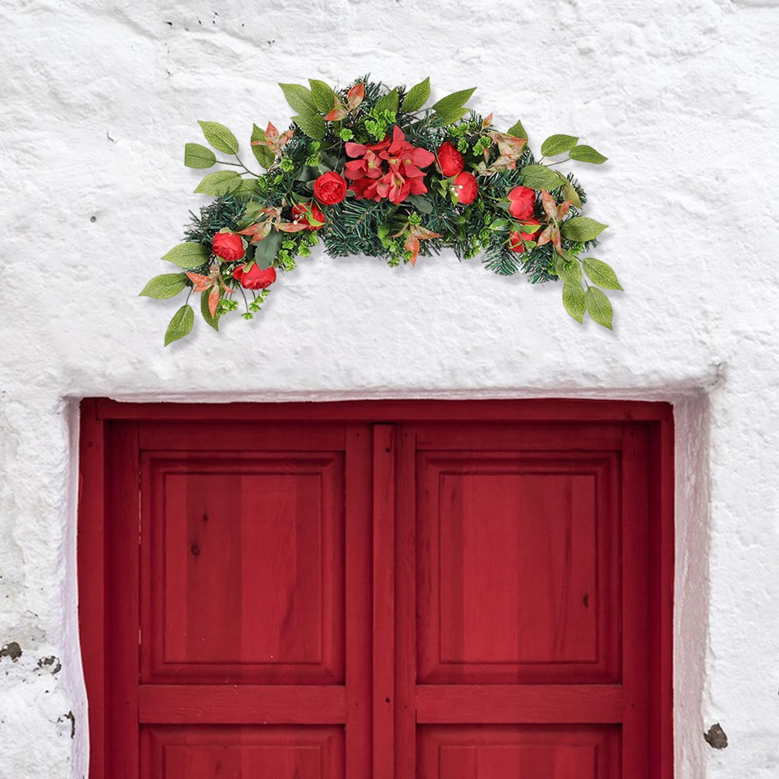 Flower Swag Simulation Front Door Wreath for Decoration Festivals Outdoor