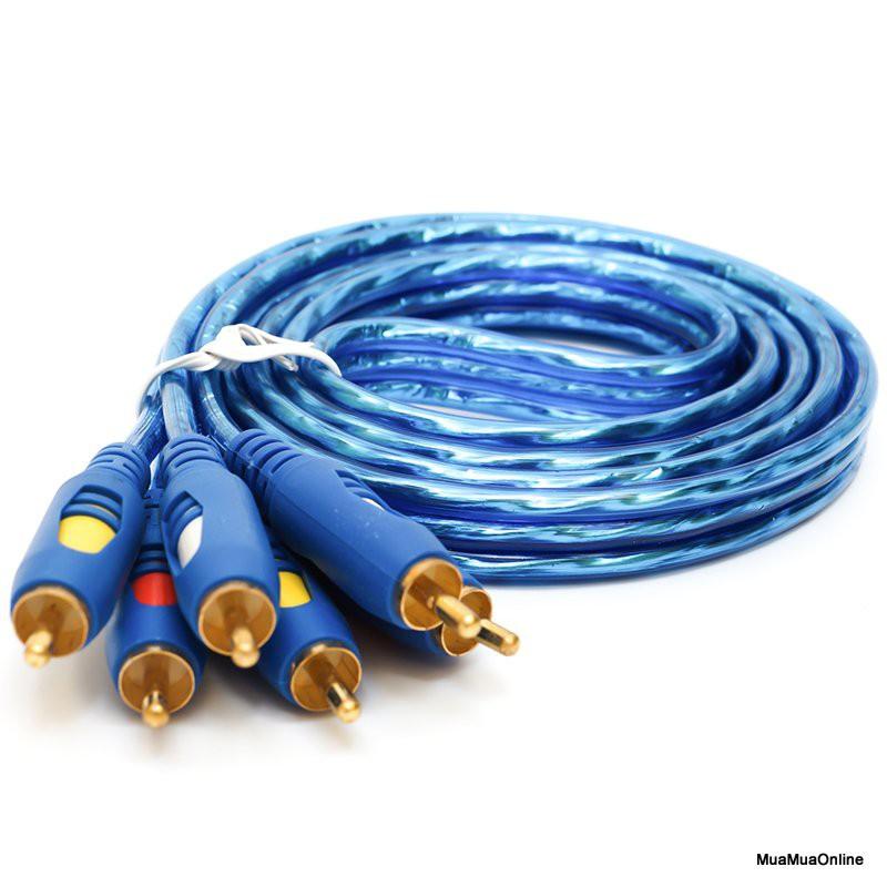 Dây Loa AV 6 Đầu Hoa Sen RCA Dài 1.5M Chống Nhiễu