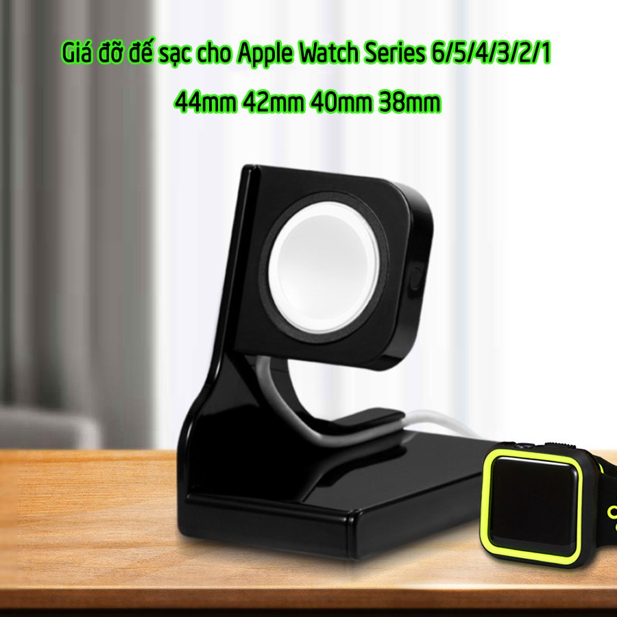 Giá đỡ đế sạc dành cho Apple Watch Series 1/2/3/4/5/6 nhựa PVC viền màu - nhiều màu