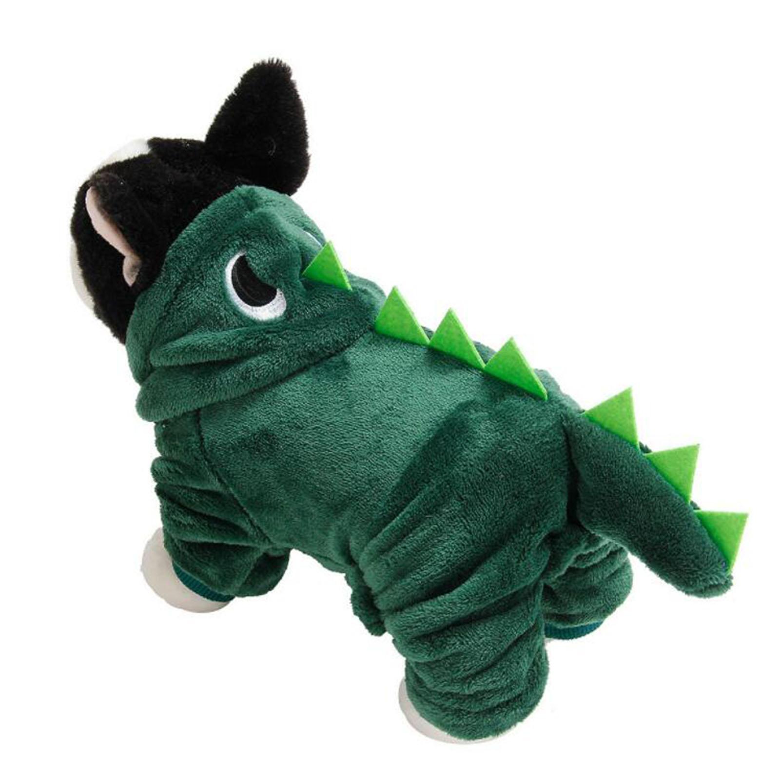 Dog Clothes Dinosaur Jumpsuits Fleece Hoodie Pajamas Jacket Cute Fancy Dress