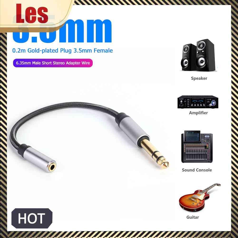 Dây Cáp Âm Thanh 0.2m Mạ Vàng Chuyển Đổi Đầu Cái 3.5mm Sang Đầu Đực 6.35mm