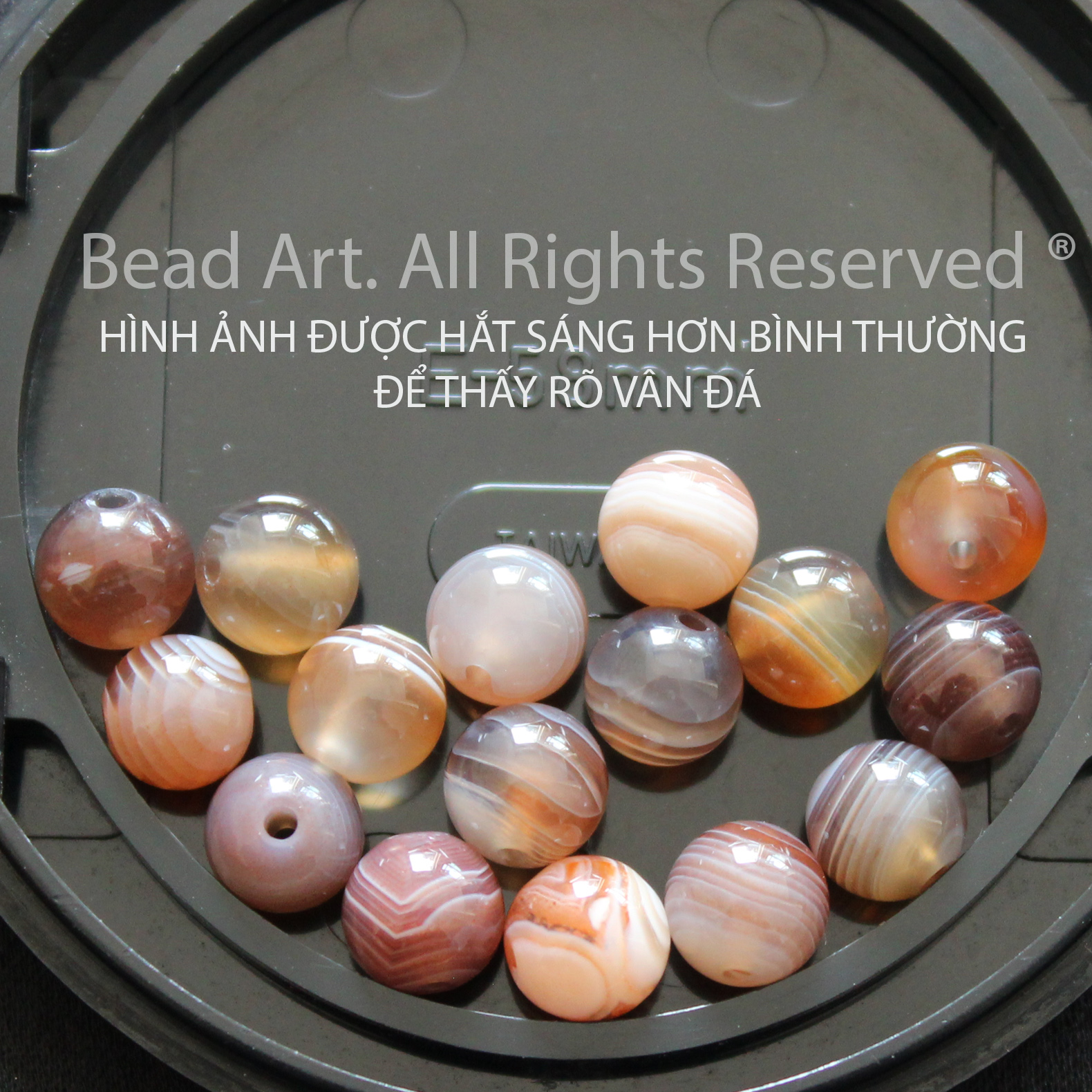 [1 Hạt] 6MM Đá Mã Não Xám Đỏ Tự Nhiên, Gray Agate, Carnelian, Phối Vòng Tay Phong Thuỷ, Chuỗi Hạt, Trang Sức - Bead Art