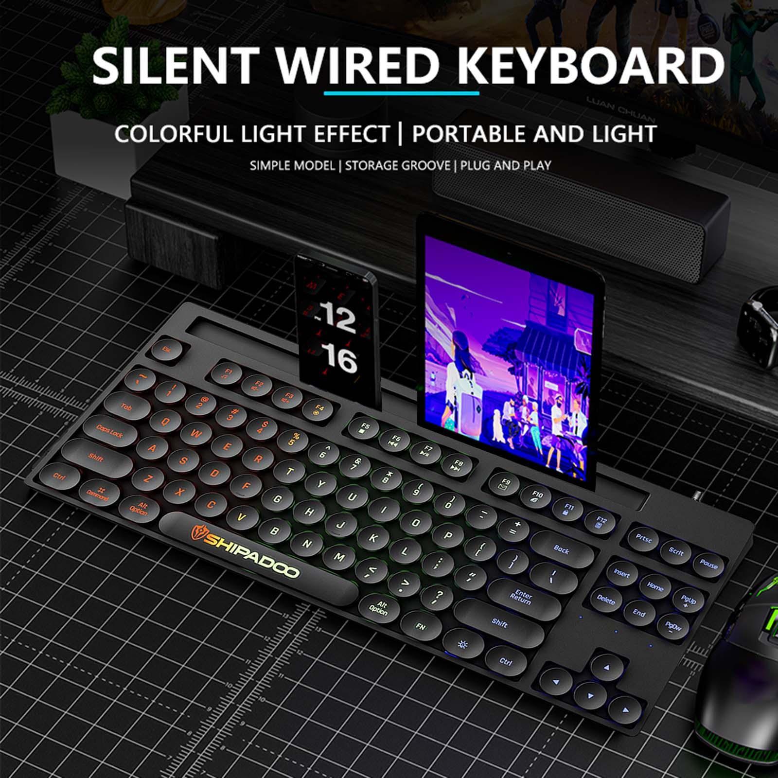 Mechanical Gaming Keyboard Rainbow Backlit for Gamer Office Worker Desktop