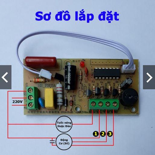 Bộ vỉ mạch quạt điều khiển từ xa cho quạt có kèm remote 2020 BẢN TIẾNG VIỆT 6 NÚT