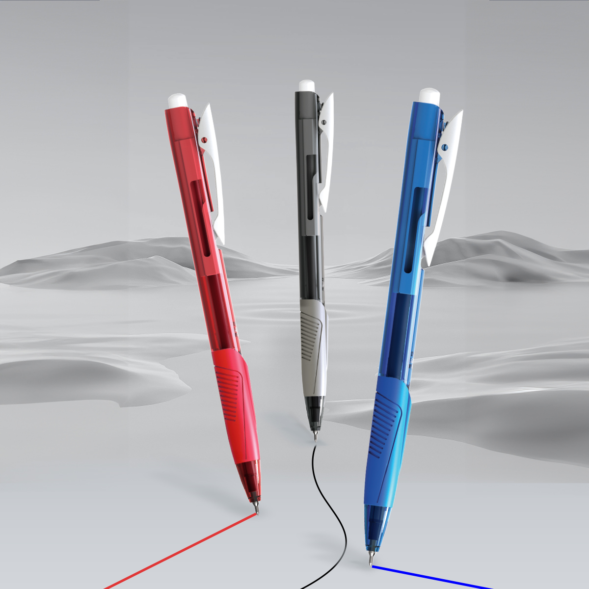 Combo 5 - 10 - 20 Bút Bi Thiên Long Tl - 095 - Tự Động Thu Ngòi Khi Cài Vào Túi Áo - Mực Xanh - Combo 20