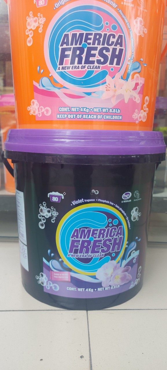 Thùng Bột giặt AMERICA FRESH Violet 4kg