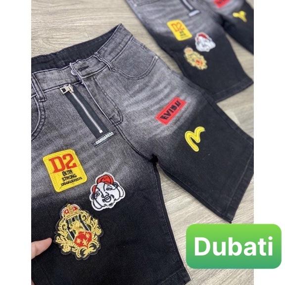 QUẦN SỌT SHORT LỬNG JEAN NAM CHẤT BÒ KIỂU KHÓA LỆCH ĐEN THÊU EVISU NHẬT BẢN PHONG CÁCH SÀNH ĐIỆU MỚI DB-6691 - DUFASHION