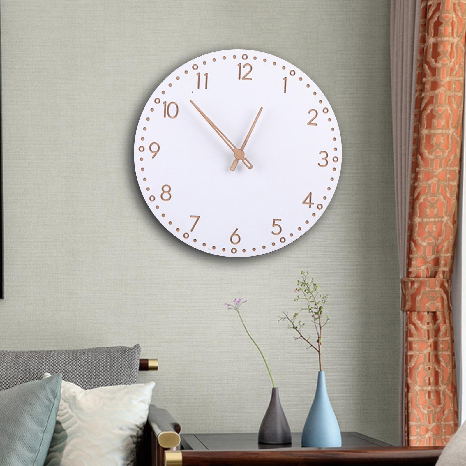 12 Inch Wall Clock, Round Nordic Wall Clock, Non Ticking, Battery Operated, Home Decor for Living Room Bedroom Office