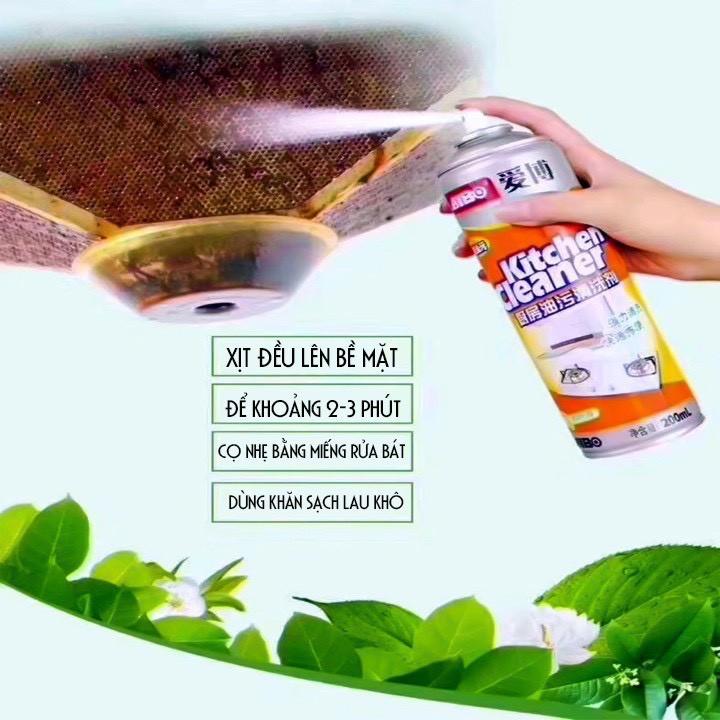 Bình xịt vệ sinh bếp bọt tuyết đa năng Kitchen Clear 500ml - Chai Vàng Cực Mạnh