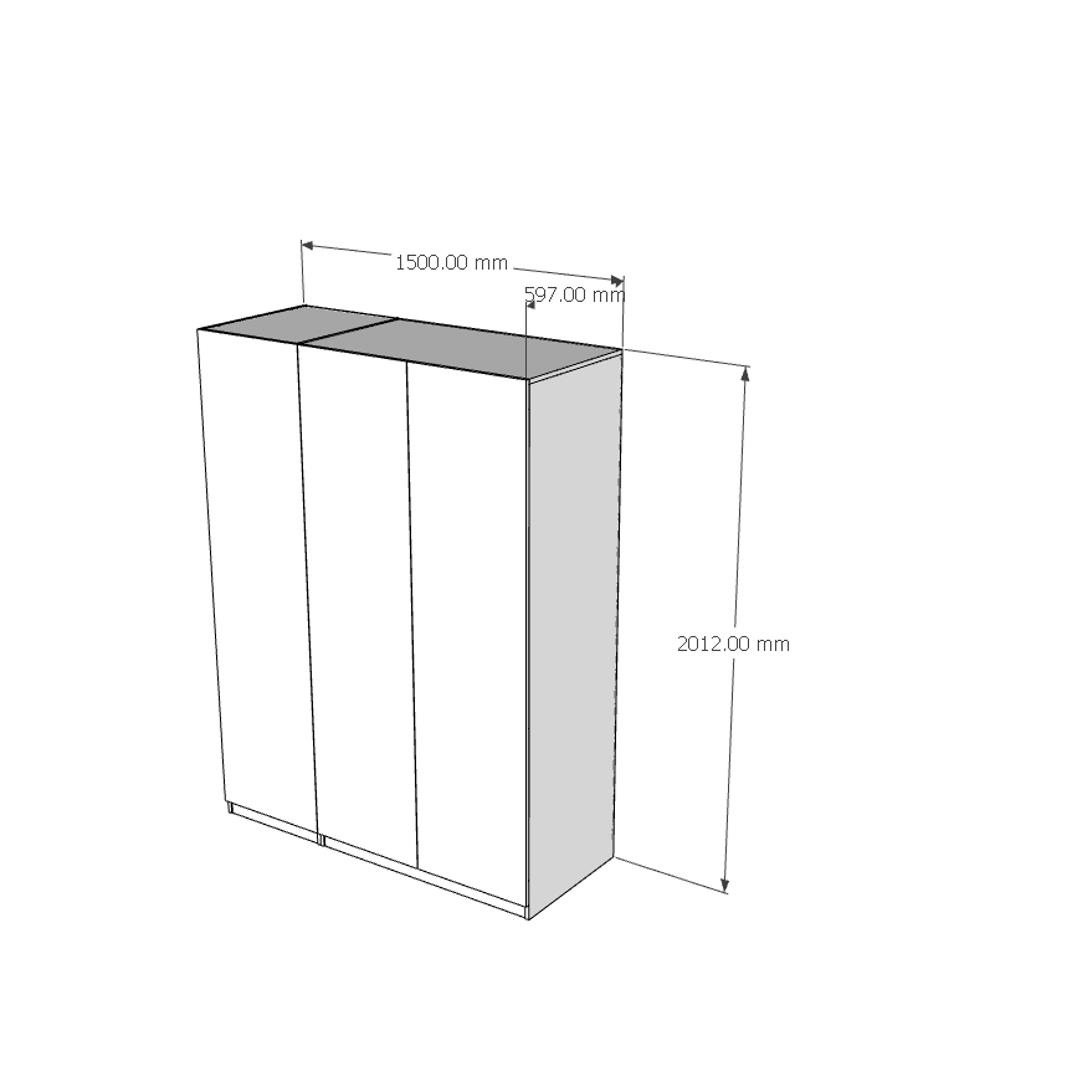 [Happy Home Furniture] SCANDINA, Tủ quần áo 3 cánh mở ,150cm x 60cm x 201cm ( DxRxC), TCM_088