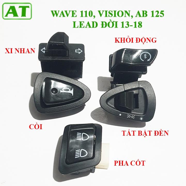 Bộ 5 Nút Công Tắc Xe Wave 110 Vision AB 125 Lead Đời 2013-2018