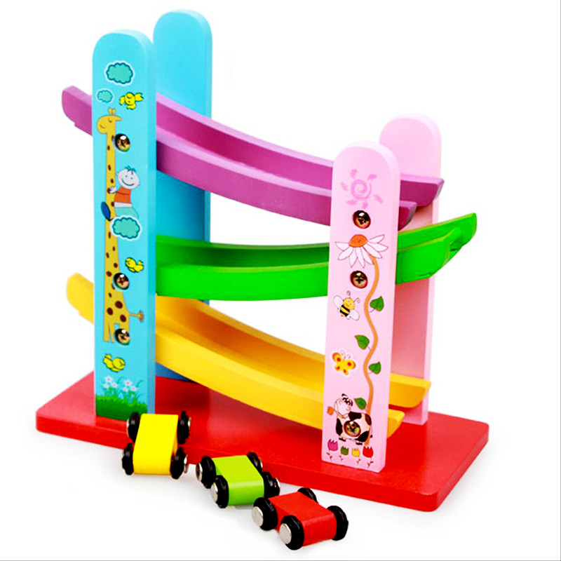 Đồ chơi gỗ cao cấp- Xe cầu trượt mini 3 tầng Nemotoys