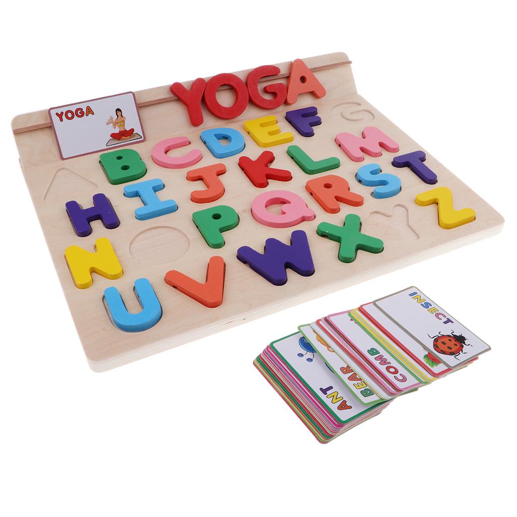 Guangquanstrade Chữ Cái Bảng Ghép Hình Bằng Gỗ Chữ Hoa Bảng Chữ Cái Học Tập Cho Trẻ Em