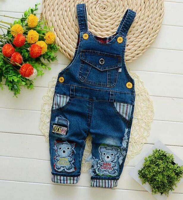 BibiCola Mùa Xuân Thu Bé Áo Liền Quần Jeans Quần Áo Sơ Sinh Trẻ Em Denim Áo Liền Quần Áo Liền Quần Cho Bé/Trẻ Sơ Sinh Bé Gái Yếm Quần