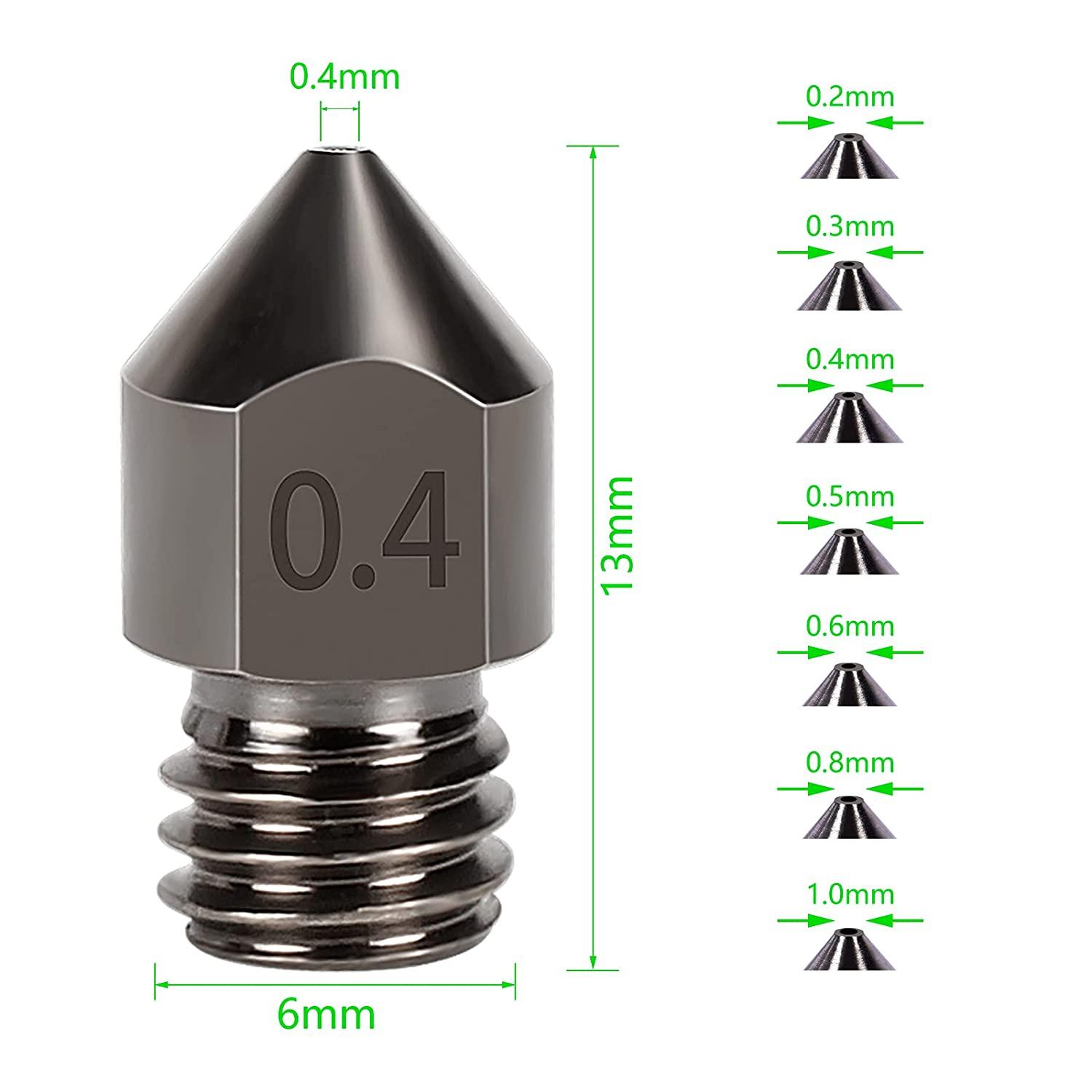 1/2/5PCS MK8 MỚI METENED METHER Eutruder Head cho A8 A8plus Ender 3 CR10 Bộ phận máy in 3D Cập nhật 1.75mm Vòi phun 0.2-1.0mm