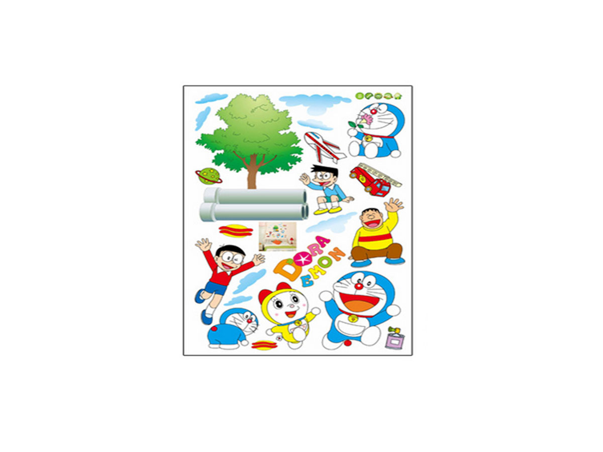 Decal dán tường doraemon và những người bạn vui chơi