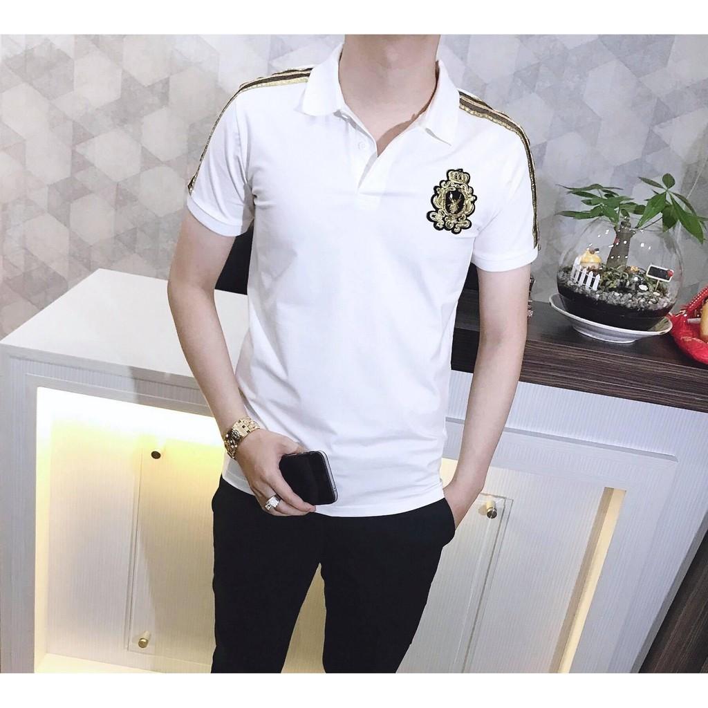 Áo Thun Nam Có Cổ Phối Viền Vai Kim Tuyến NC2259
