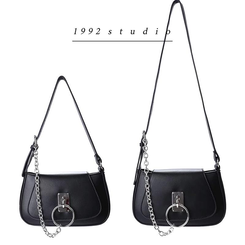 Túi xách nữ 1992 s t u d i o / CARYN BAG / màu đen 2 dây đeo vai, đeo chéo phối xích phụ kiện sành điệu