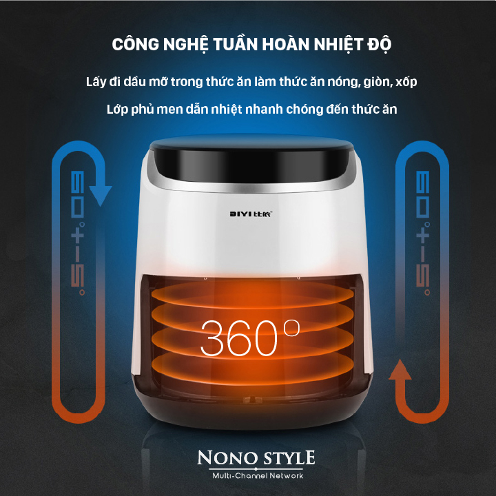 Nồi Chiên Không Dầu BIYI AF69A - Hàng Chính Hãng