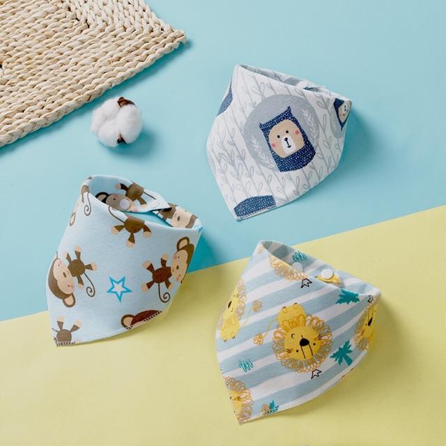 SET 5 yếm 100% cotton NỀN MÀU bé